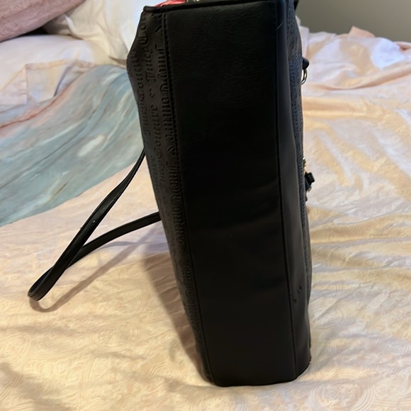 Juicy Couture Black Satchel with Pink Floral Accents - Picture 5 of 16